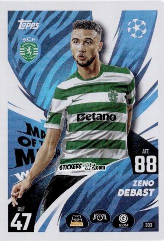 Cromo Zeno Debast - UEFA Champions League & Europa League 2025-2026. Match Attax
 n. 333 - Topps