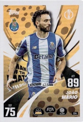 Sticker João Mário - UEFA Champions League & Europa League 2025-2026. Match Attax
 n. 334 - Topps