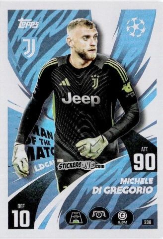 Sticker Michele Di Gregorio - UEFA Champions League & Europa League 2025-2026. Match Attax
 n. 338 - Topps