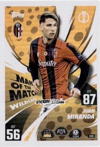 Figurina Juan Miranda - UEFA Champions League & Europa League 2025-2026. Match Attax
 n. 339 - Topps