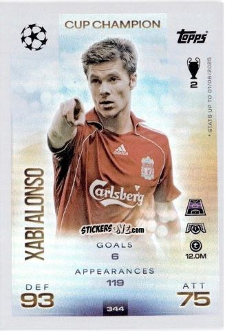 Figurina Xabi Alonso - UEFA Champions League & Europa League 2025-2026. Match Attax
 n. 344 - Topps