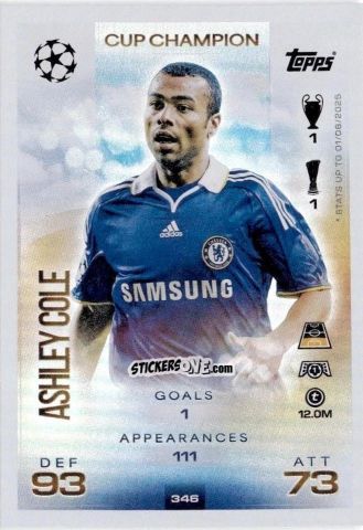 Figurina Ashley Cole - UEFA Champions League & Europa League 2025-2026. Match Attax
 n. 346 - Topps