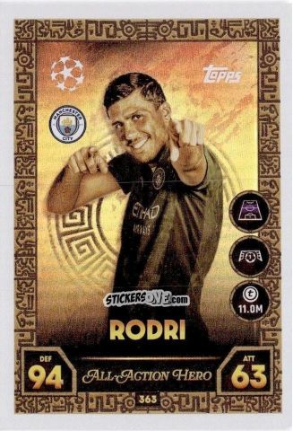 Cromo Rodri - UEFA Champions League & Europa League 2025-2026. Match Attax
 n. 363 - Topps