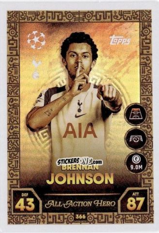 Figurina Brennan Johnson - UEFA Champions League & Europa League 2025-2026. Match Attax
 n. 366 - Topps
