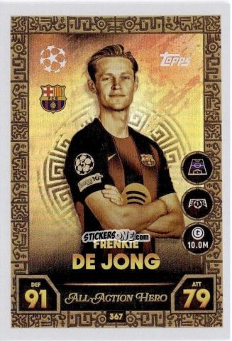 Sticker Frenkie de Jong - UEFA Champions League & Europa League 2025-2026. Match Attax
 n. 367 - Topps