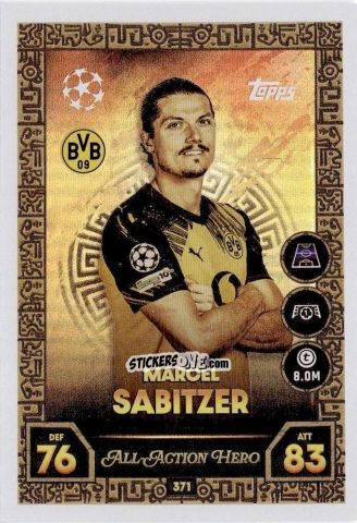 Cromo Marcel Sabitzer - UEFA Champions League & Europa League 2025-2026. Match Attax
 n. 371 - Topps