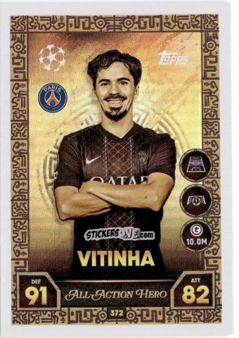 Cromo Vitinha - UEFA Champions League & Europa League 2025-2026. Match Attax
 n. 372 - Topps