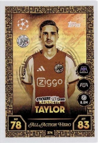 Cromo Kenneth Taylor - UEFA Champions League & Europa League 2025-2026. Match Attax
 n. 374 - Topps