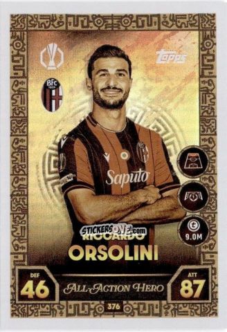 Figurina Riccardo Orsolini - UEFA Champions League & Europa League 2025-2026. Match Attax
 n. 376 - Topps
