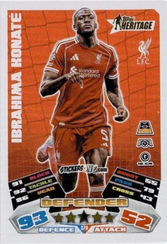 Figurina Ibrahima Konaté - UEFA Champions League & Europa League 2025-2026. Match Attax
 n. 379 - Topps