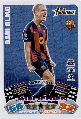 Figurina Dani Olmo - UEFA Champions League & Europa League 2025-2026. Match Attax
 n. 383 - Topps
