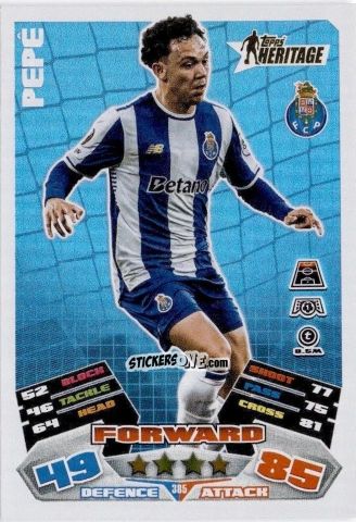 Figurina Pepê - UEFA Champions League & Europa League 2025-2026. Match Attax
 n. 385 - Topps