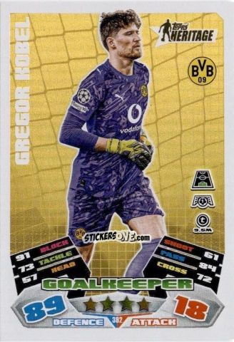 Figurina Gregor Kobel - UEFA Champions League & Europa League 2025-2026. Match Attax
 n. 392 - Topps