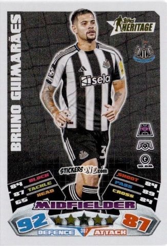 Cromo Bruno Guimarães - UEFA Champions League & Europa League 2025-2026. Match Attax
 n. 397 - Topps