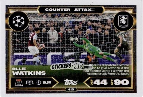 Figurina Ollie Watkins - UEFA Champions League & Europa League 2025-2026. Match Attax
 n. 410 - Topps