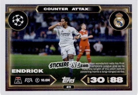 Cromo Endrick - UEFA Champions League & Europa League 2025-2026. Match Attax
 n. 411 - Topps