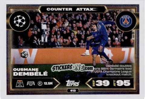 Sticker Ousmane Dembélé - UEFA Champions League & Europa League 2025-2026. Match Attax
 n. 413 - Topps