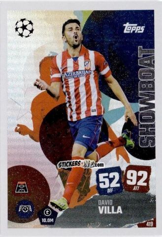 Cromo David Villa - UEFA Champions League & Europa League 2025-2026. Match Attax
 n. 419 - Topps