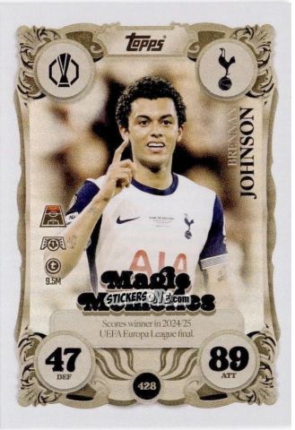 Cromo Brennan Johnson - UEFA Champions League & Europa League 2025-2026. Match Attax
 n. 428 - Topps