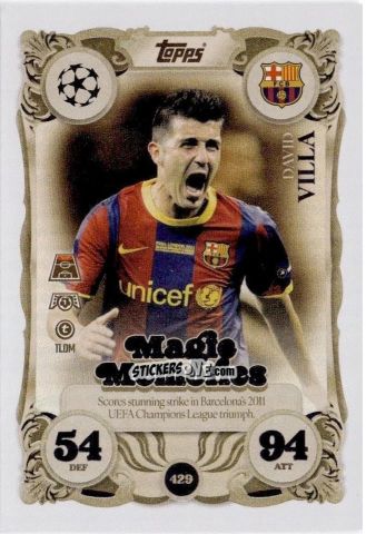 Cromo David Villa - UEFA Champions League & Europa League 2025-2026. Match Attax
 n. 429 - Topps