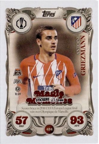 Cromo Antoine Griezmann - UEFA Champions League & Europa League 2025-2026. Match Attax
 n. 434 - Topps