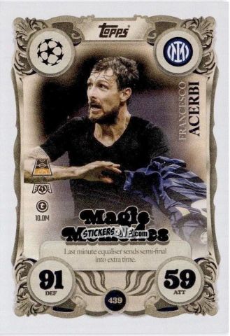 Cromo Francesco Acerbi - UEFA Champions League & Europa League 2025-2026. Match Attax
 n. 439 - Topps