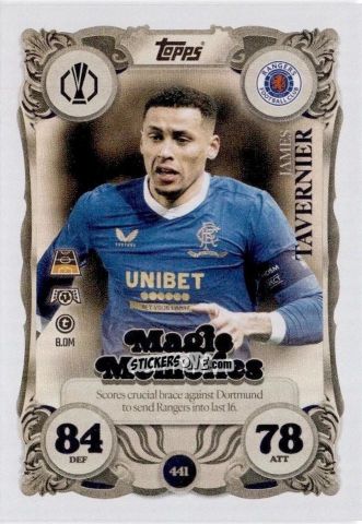 Figurina James Tavernier - UEFA Champions League & Europa League 2025-2026. Match Attax
 n. 441 - Topps