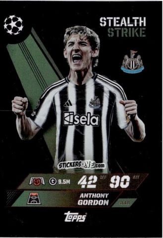 Figurina Anthony Gordon - UEFA Champions League & Europa League 2025-2026. Match Attax
 n. 446 - Topps