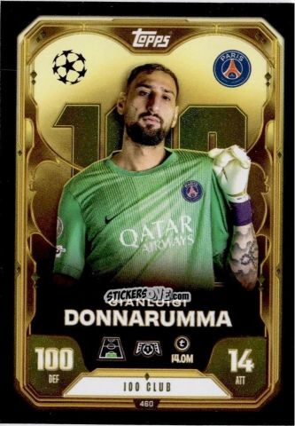 Cromo Gianluigi Donnarumma - UEFA Champions League & Europa League 2025-2026. Match Attax
 n. 460 - Topps