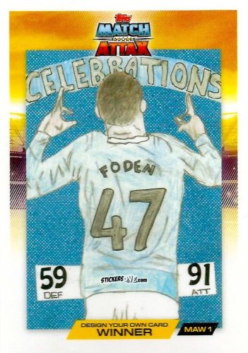 Sticker Phil Foden - UEFA Champions League & Europa League 2025-2026. Match Attax
 n. MAW - Topps