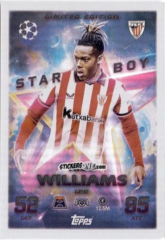 Cromo Nico Williams - UEFA Champions League & Europa League 2025-2026. Match Attax
 n. LE6 - Topps