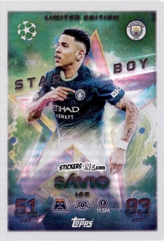 Sticker Sávio - UEFA Champions League & Europa League 2025-2026. Match Attax
 n. LE8 - Topps