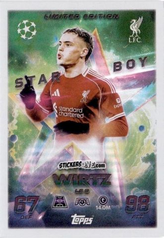 Figurina Florian Wirtz - UEFA Champions League & Europa League 2025-2026. Match Attax
 n. LE9 - Topps