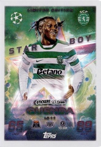Figurina Geovany Quenda - UEFA Champions League & Europa League 2025-2026. Match Attax
 n. LE11 - Topps