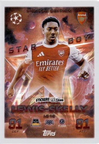 Sticker Myles Lewis-Skelly - UEFA Champions League & Europa League 2025-2026. Match Attax
 n. LE13 - Topps