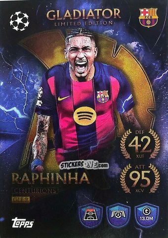 Cromo Raphinha - UEFA Champions League & Europa League 2025-2026. Match Attax
 n. GLE2 - Topps