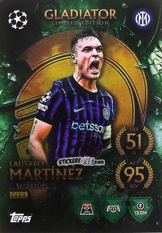 Cromo Lautaro Martínez - UEFA Champions League & Europa League 2025-2026. Match Attax
 n. GLE6 - Topps