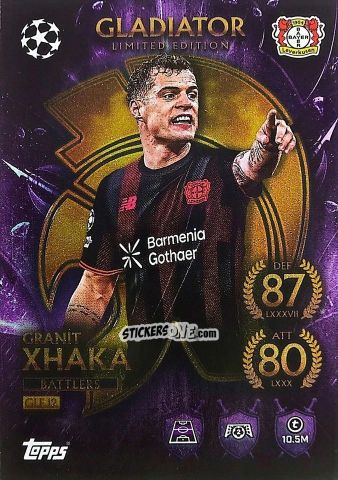 Cromo Granit Xhaka - UEFA Champions League & Europa League 2025-2026. Match Attax
 n. GLE12 - Topps