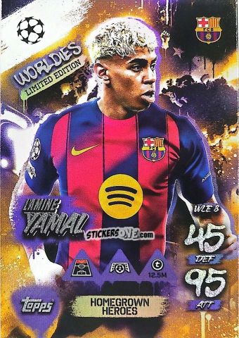 Sticker Lamine Yamal - UEFA Champions League & Europa League 2025-2026. Match Attax
 n. WLE8 - Topps