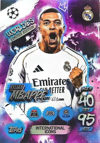 Figurina Kylian Mbappé - UEFA Champions League & Europa League 2025-2026. Match Attax
 n. WLE11 - Topps