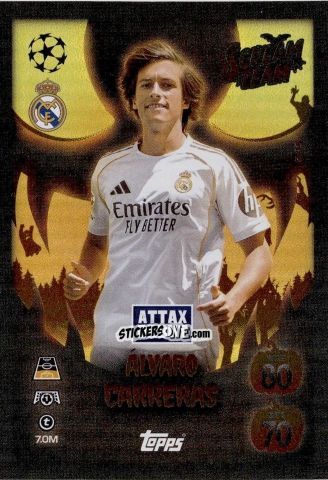 Figurina Alvaro Carreras - UEFA Champions League & Europa League 2025-2026. Match Attax
 n. ST2 - Topps
