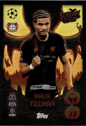 Figurina Malik Tillman - UEFA Champions League & Europa League 2025-2026. Match Attax
 n. ST12 - Topps