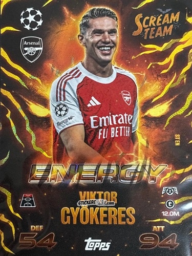 Figurina Viktor Gyokeres - UEFA Champions League & Europa League 2025-2026. Match Attax
 n. ST-EN - Topps