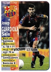 Sticker Guardiola - Liga Spagnola 1998-1999 n. 17 - Panini