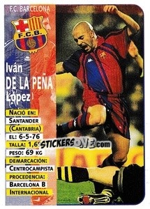 Sticker De la Peña - Liga Spagnola 1998-1999 n. 18a - Panini