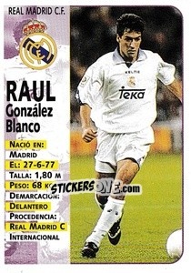 Sticker Raul González - Liga Spagnola 1998-1999 - Panini