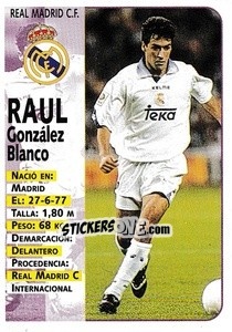 Sticker Raul González - Liga Spagnola 1998-1999 n. 81 - Panini