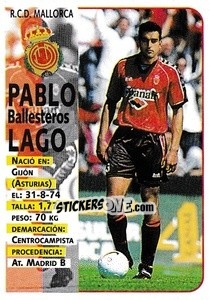 Cromo Pablo Lago - Liga Spagnola 1998-1999 - Panini