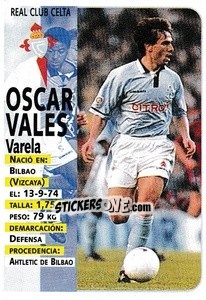 Cromo Oscar Vales - Liga Spagnola 1998-1999 - Panini