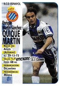 Figurina Quique Martin - Liga Spagnola 1998-1999 - Panini